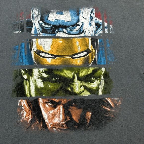 Marvel Shirt Mens XL Gray Mad Engine Marvel Avengers Comics Iron Man Hulk Thor - Picture 2 of 13